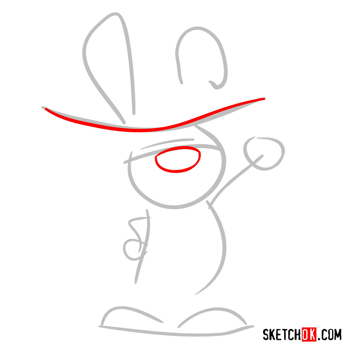 How to draw Ricochet Rabbit - step 02