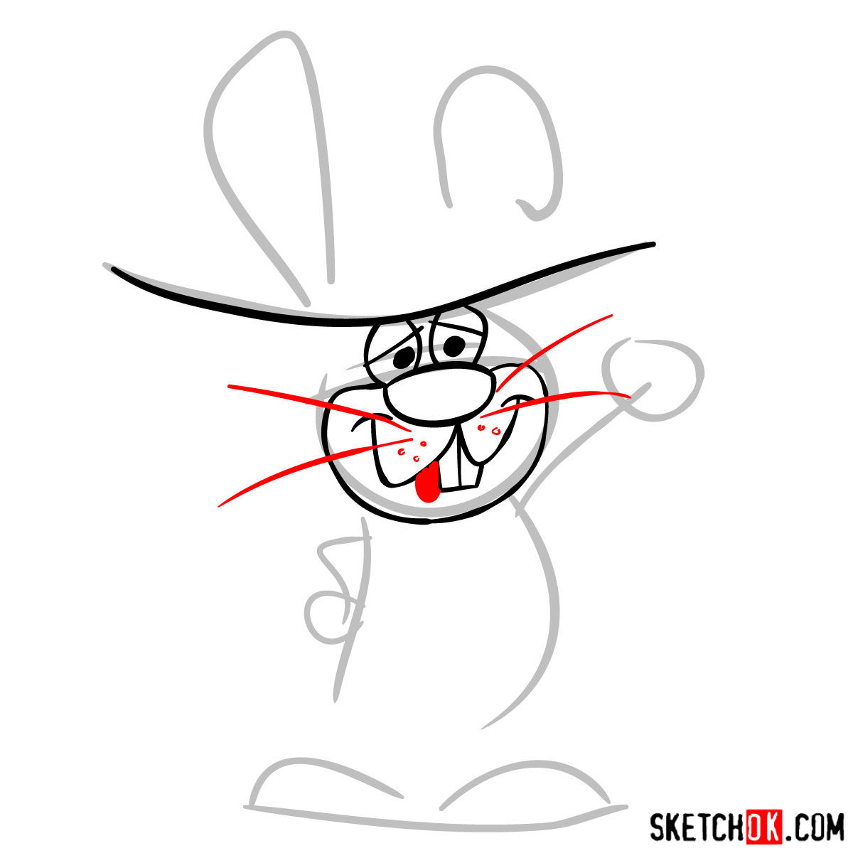 How to draw Ricochet Rabbit - step 05