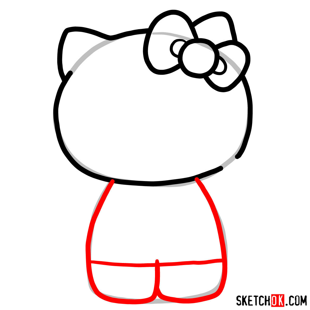 How to draw Hello Kitty - step 04