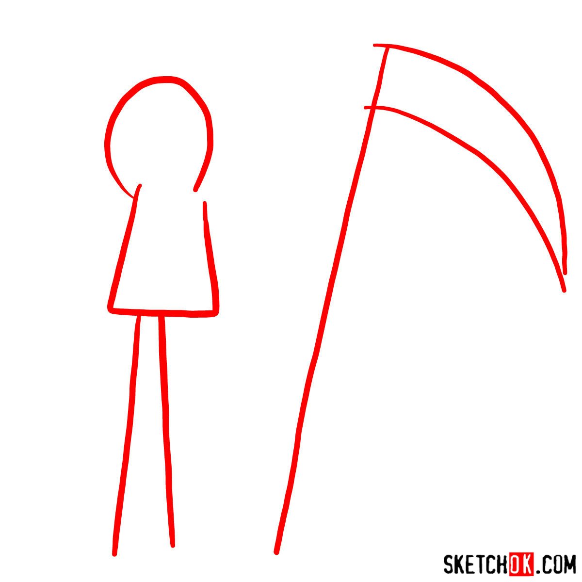 How to draw The Grim Reaper - step 01