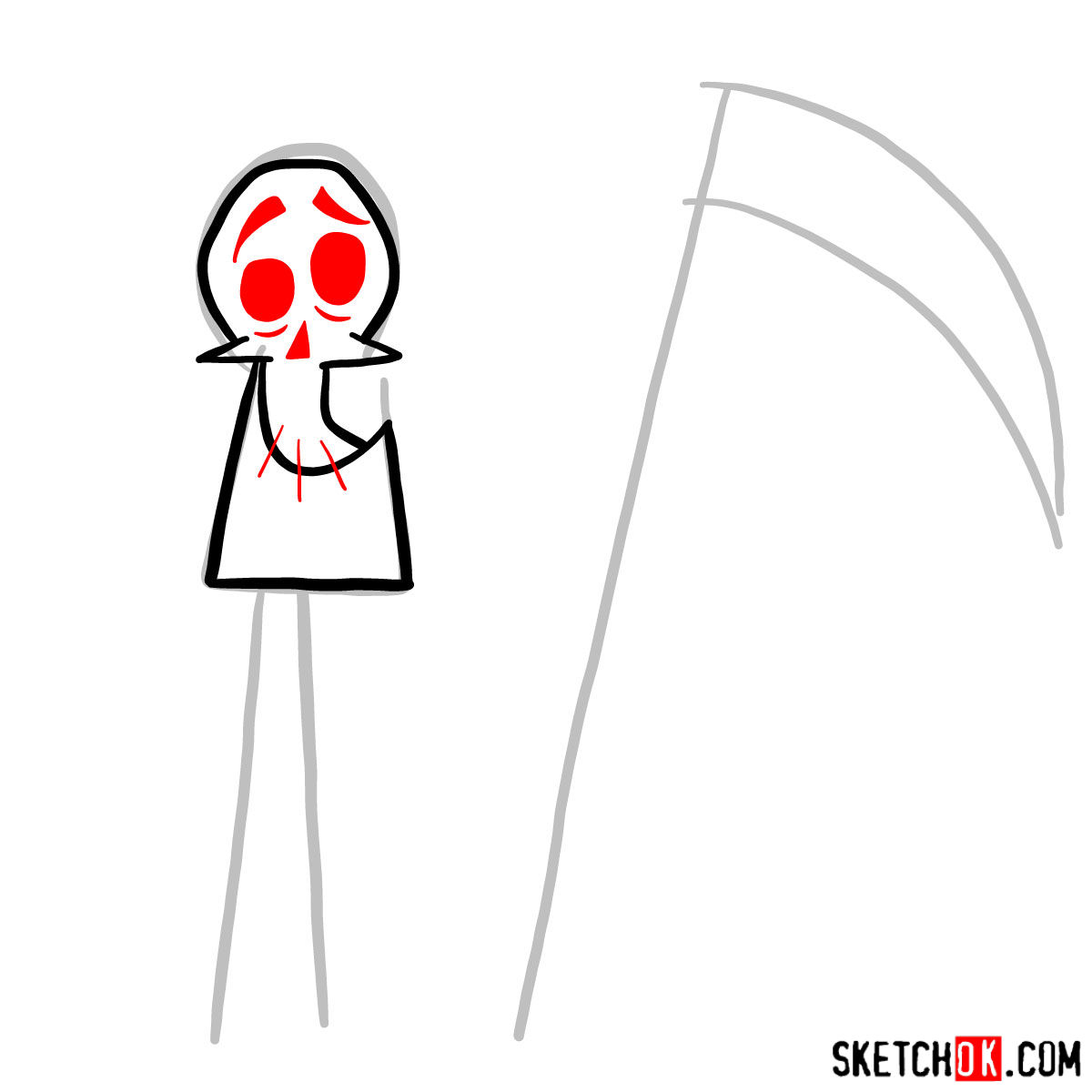How to draw The Grim Reaper - step 03