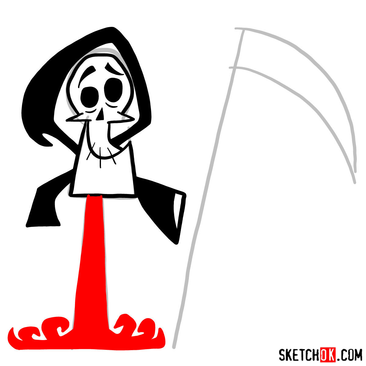 How to draw The Grim Reaper - step 06