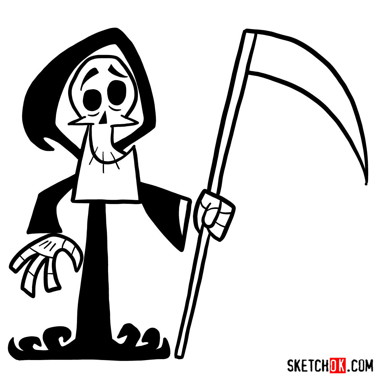 Grim reaper sketch with skeleton in cape  Stock Illustration 21728335   PIXTA