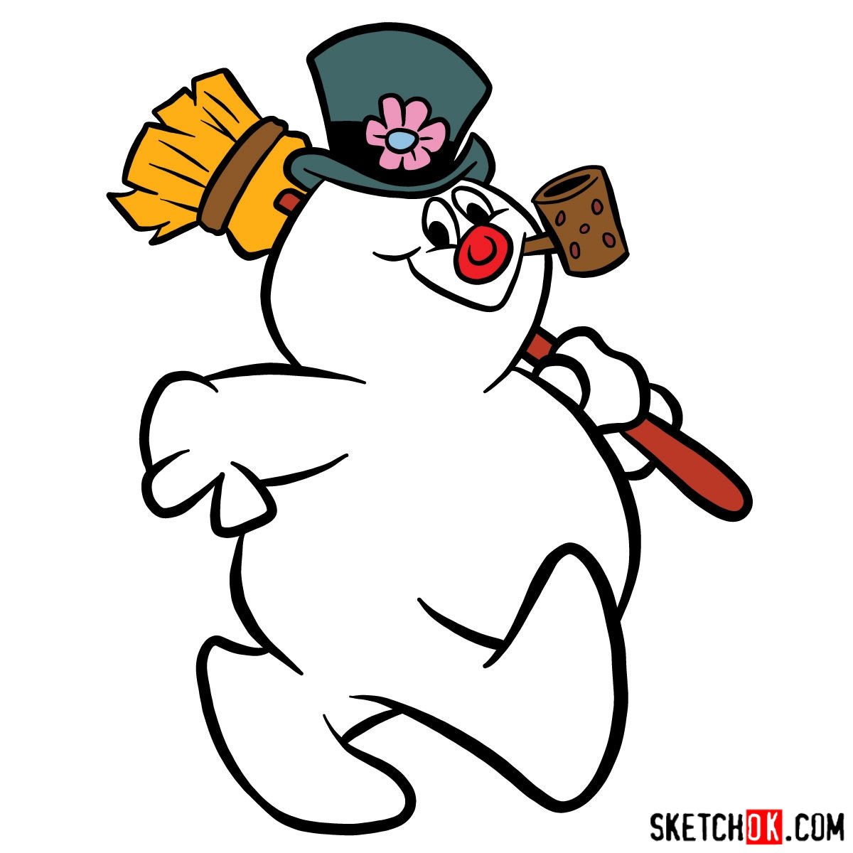 How to draw Frosty the Snowman