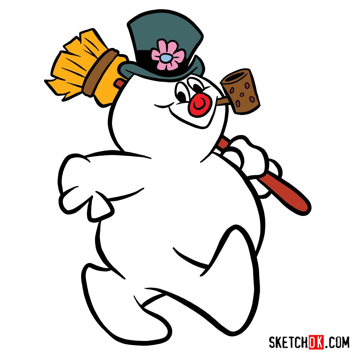 Cartoon Snowman Drawing - How To Draw A Cartoon Snowman Step By Step