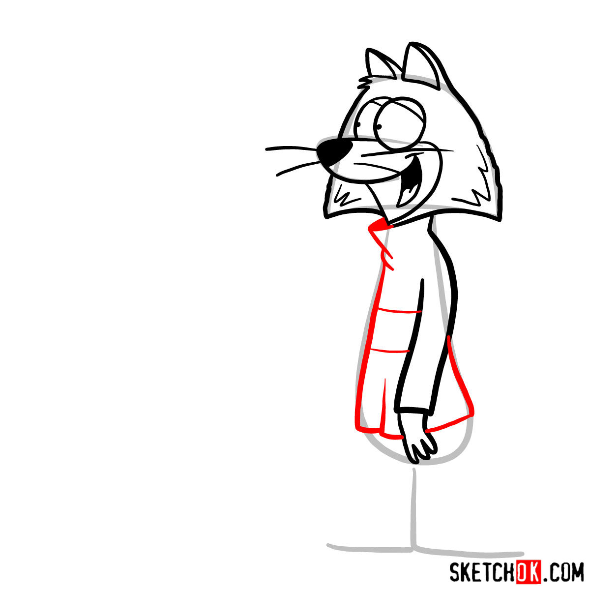 How to draw Fibber Fox and Choo Choo - step 06
