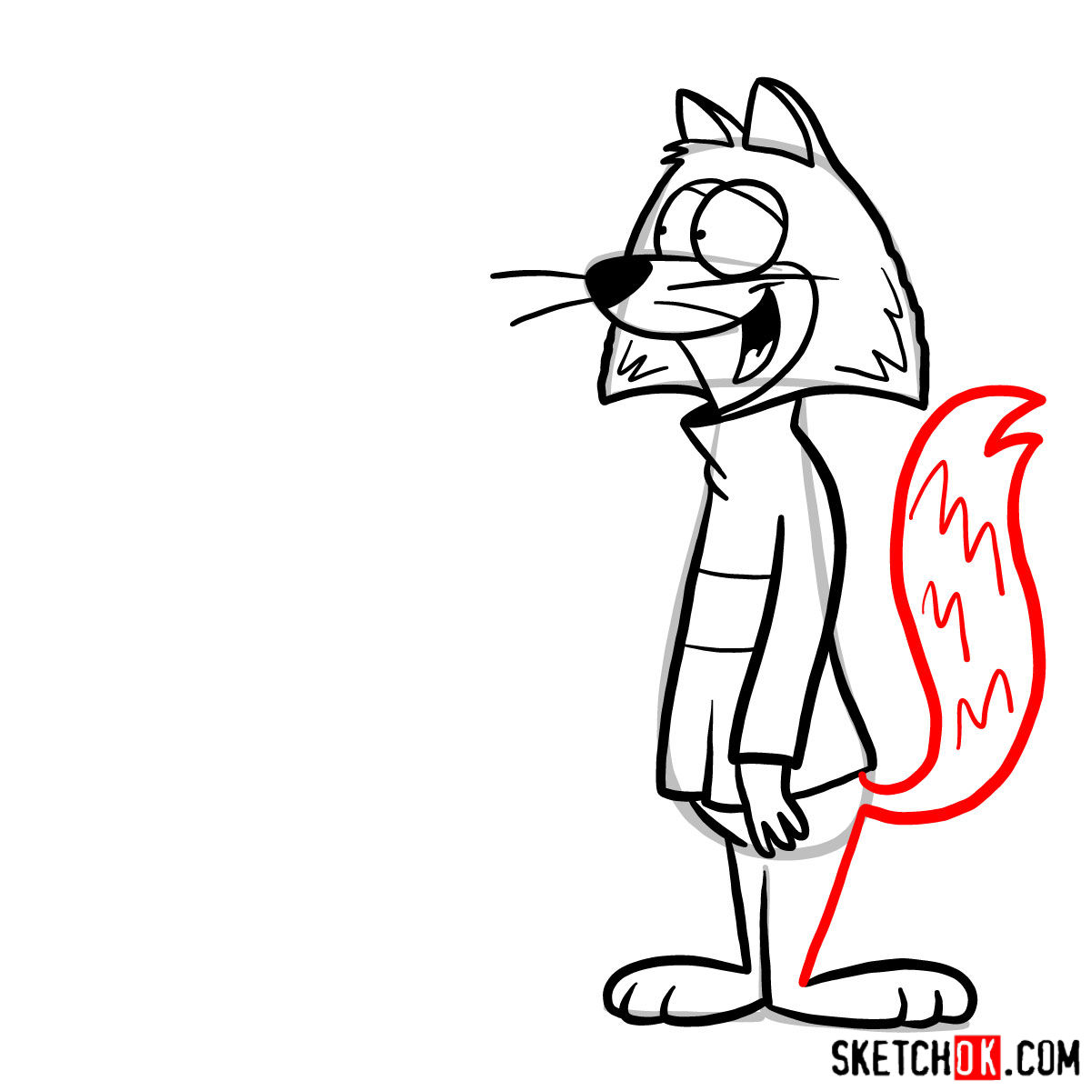 How to draw Fibber Fox and Choo Choo - step 08