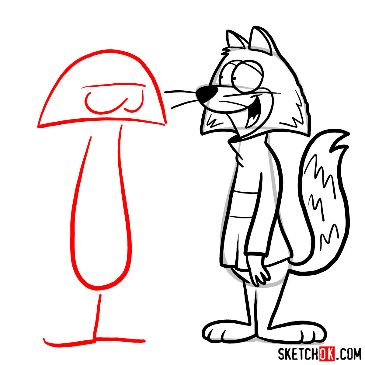 How to draw Fibber Fox and Choo Choo - step 09