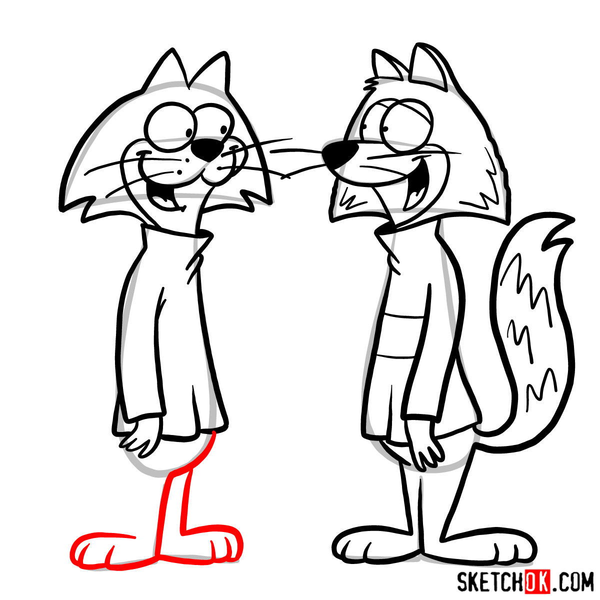 How to draw Fibber Fox and Choo Choo - step 14