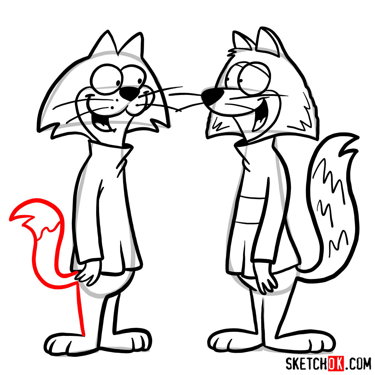 How to draw Fibber Fox and Choo Choo - step 15