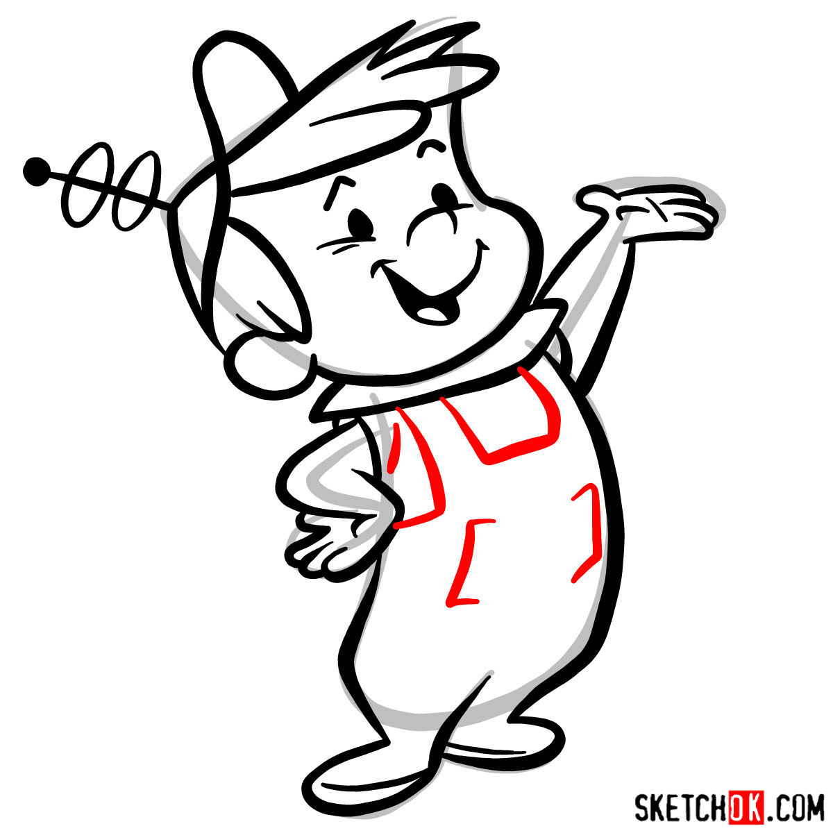 How to draw Elroy Jetson - step 09