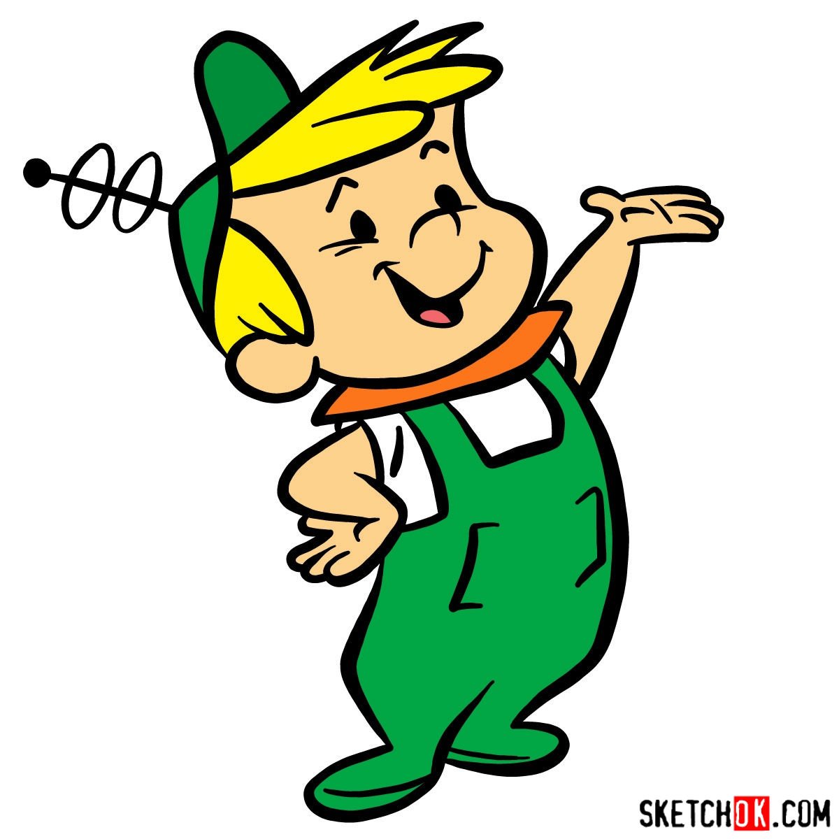 How to draw Elroy Jetson | The Jetsons - Sketchok easy drawing guides