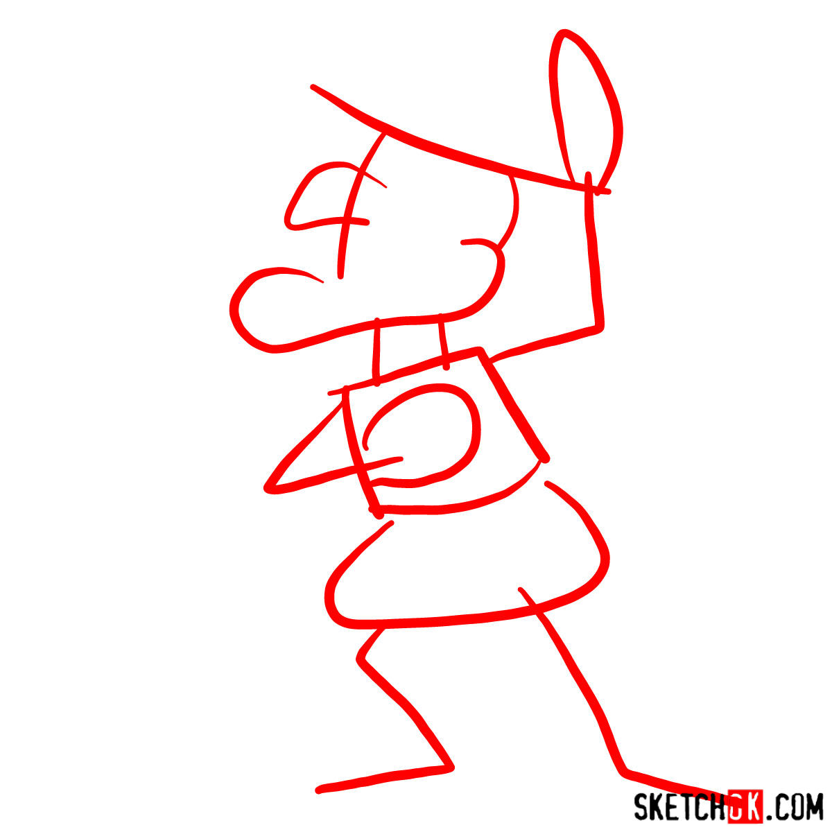 How to draw Dudley Do-Right - step 01