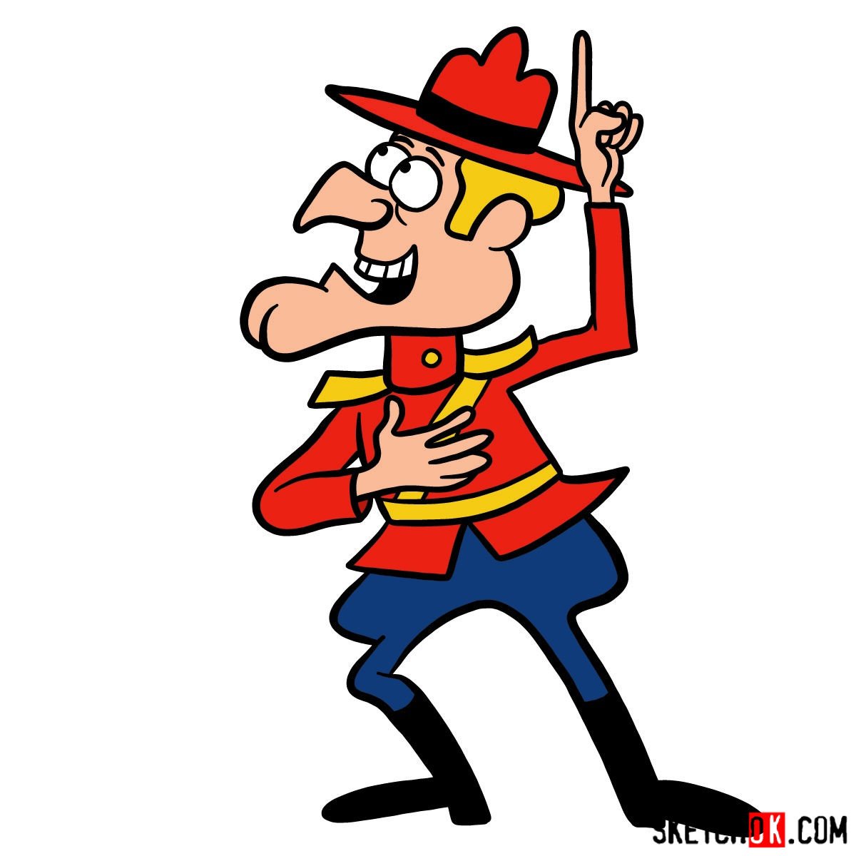 How to draw Dudley Do-Right