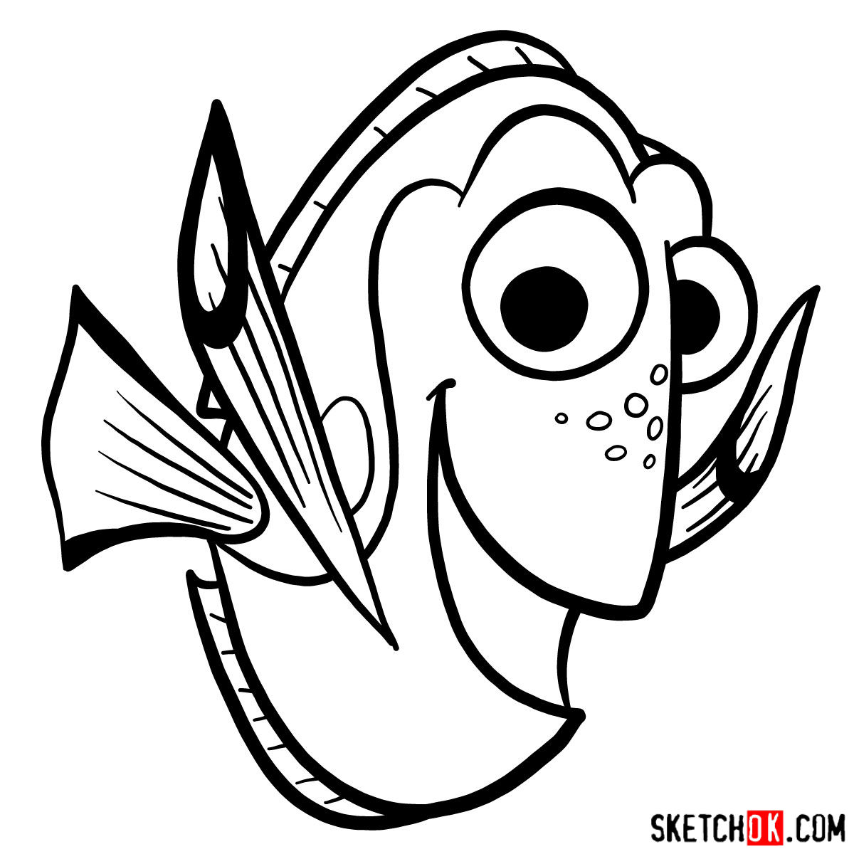 How to draw Dory - step 09