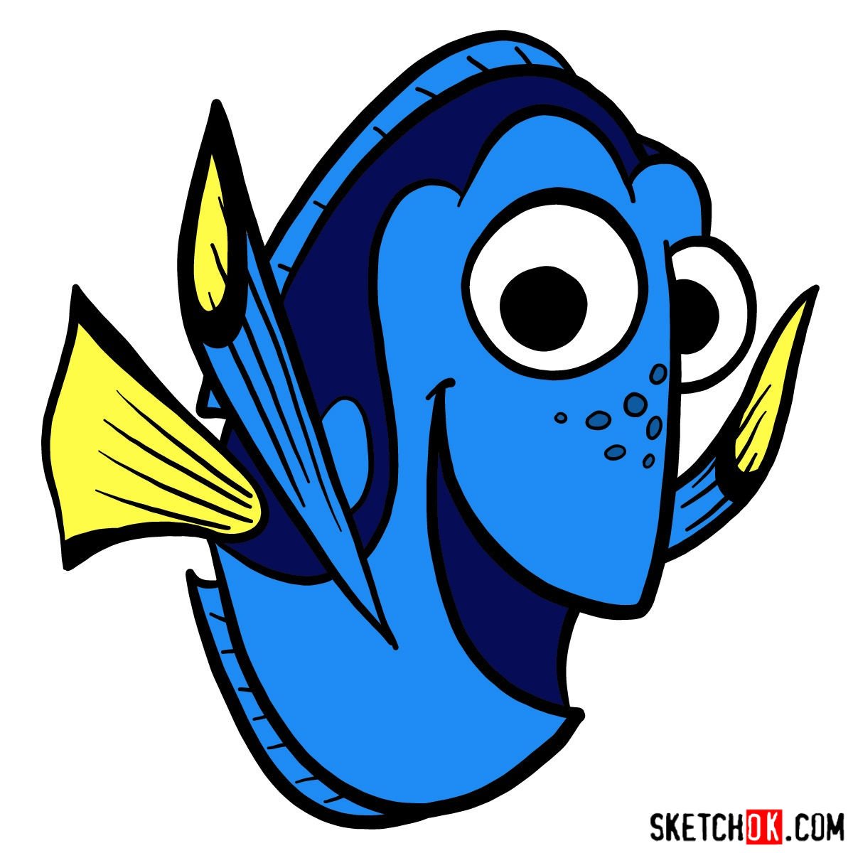 How to draw Dory