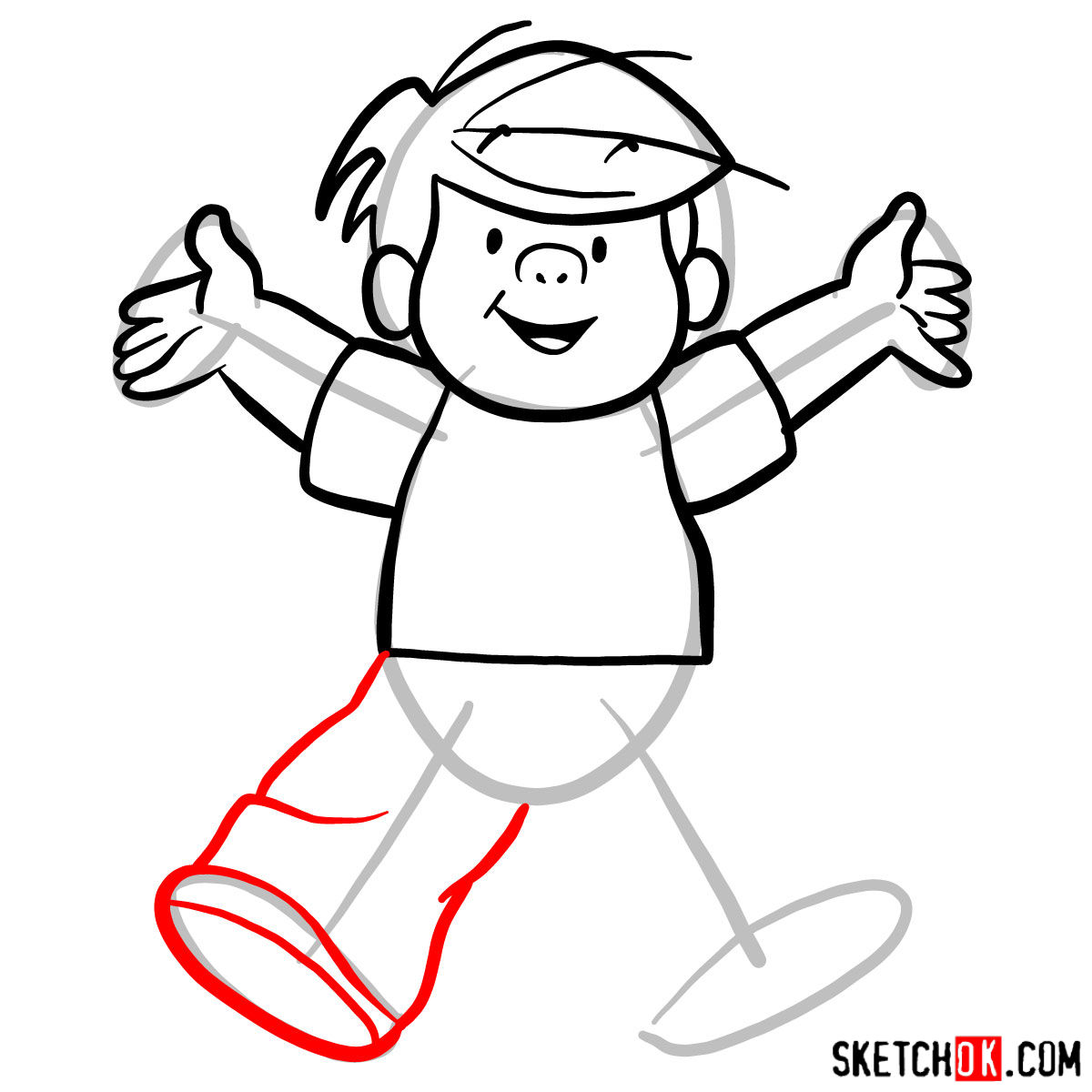 How to draw Dennis the Menace -  step 06