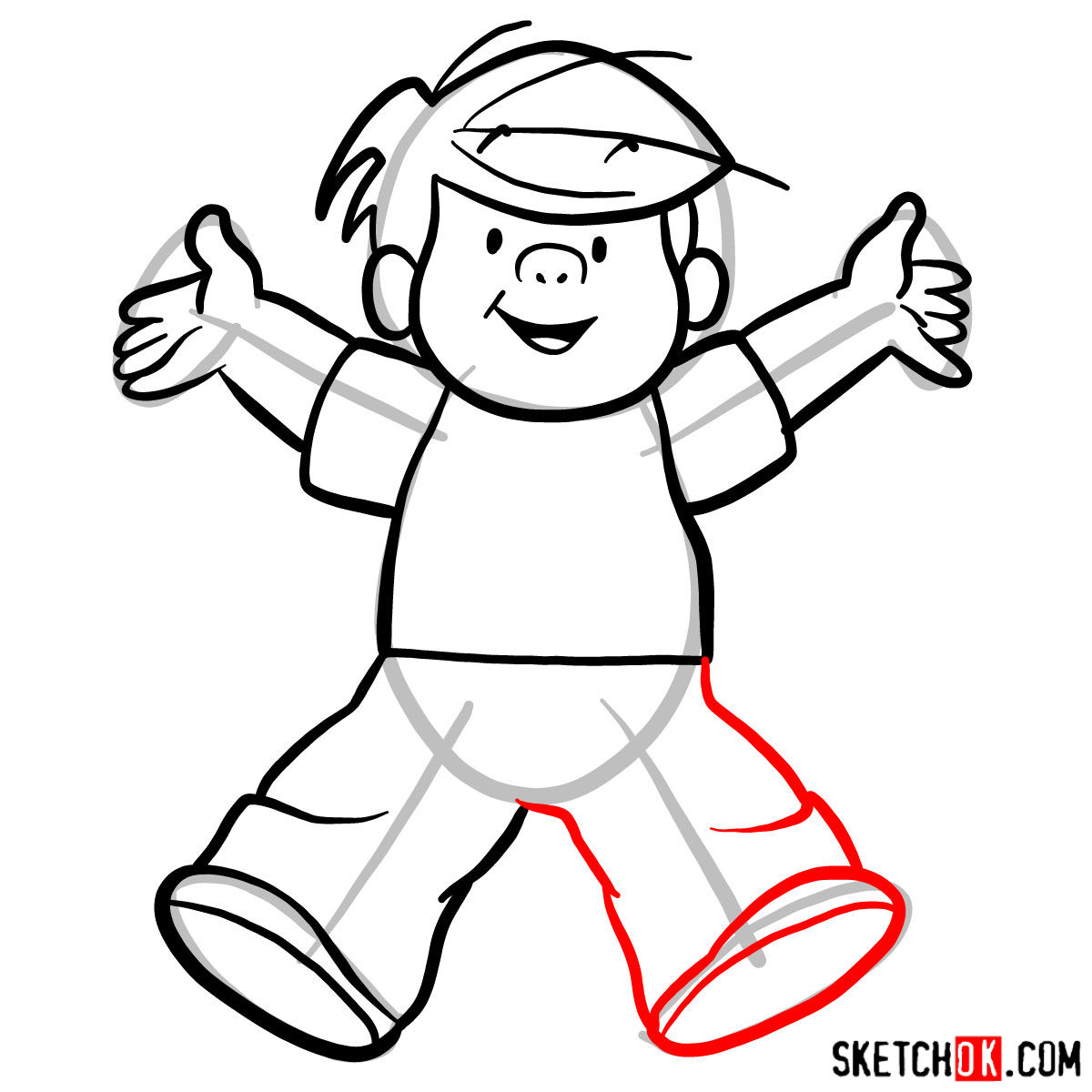 How to draw Dennis the Menace - step 07