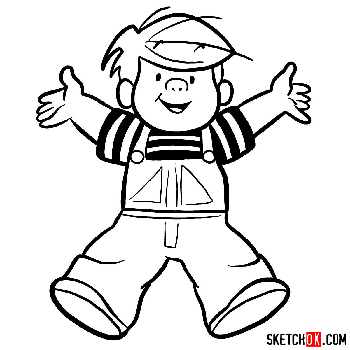 How to draw Dennis the Menace - step 09