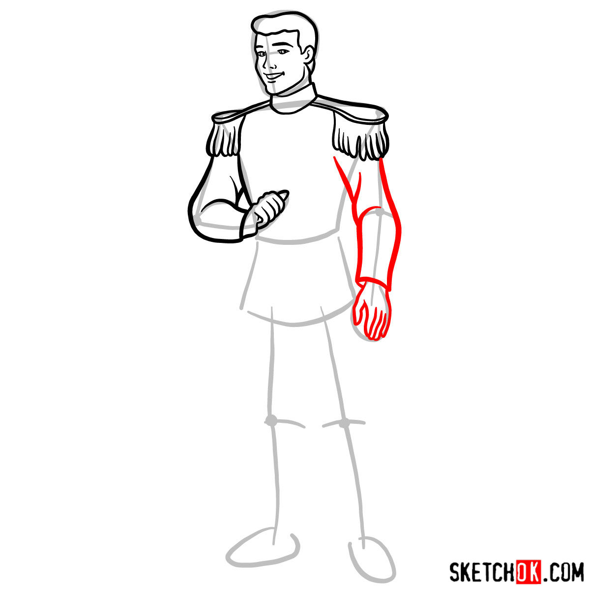 How to draw Prince Charming - step 07