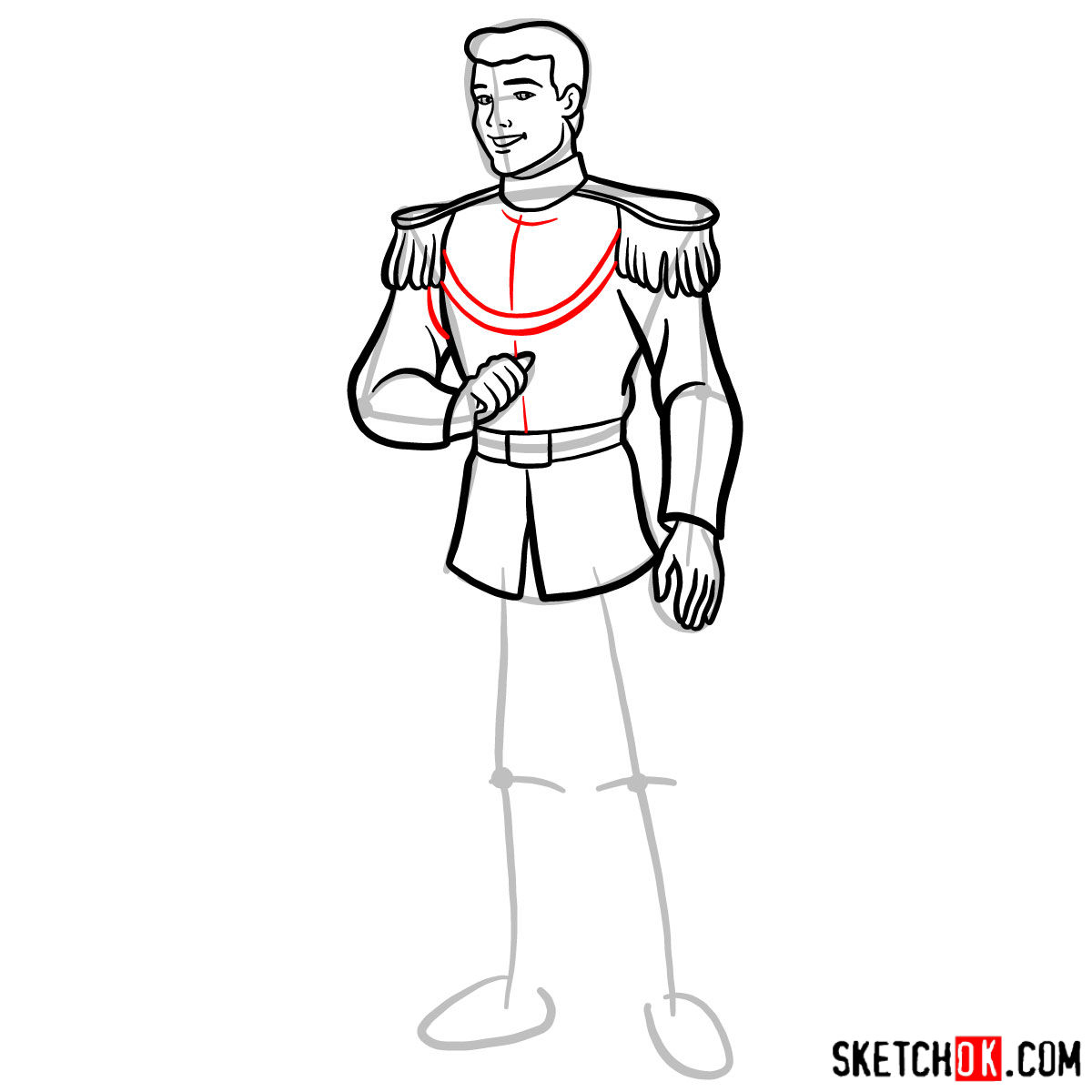 How to draw Prince Charming - step 09
