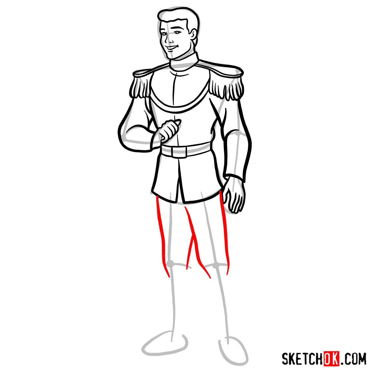 How to draw Prince Charming - step 10