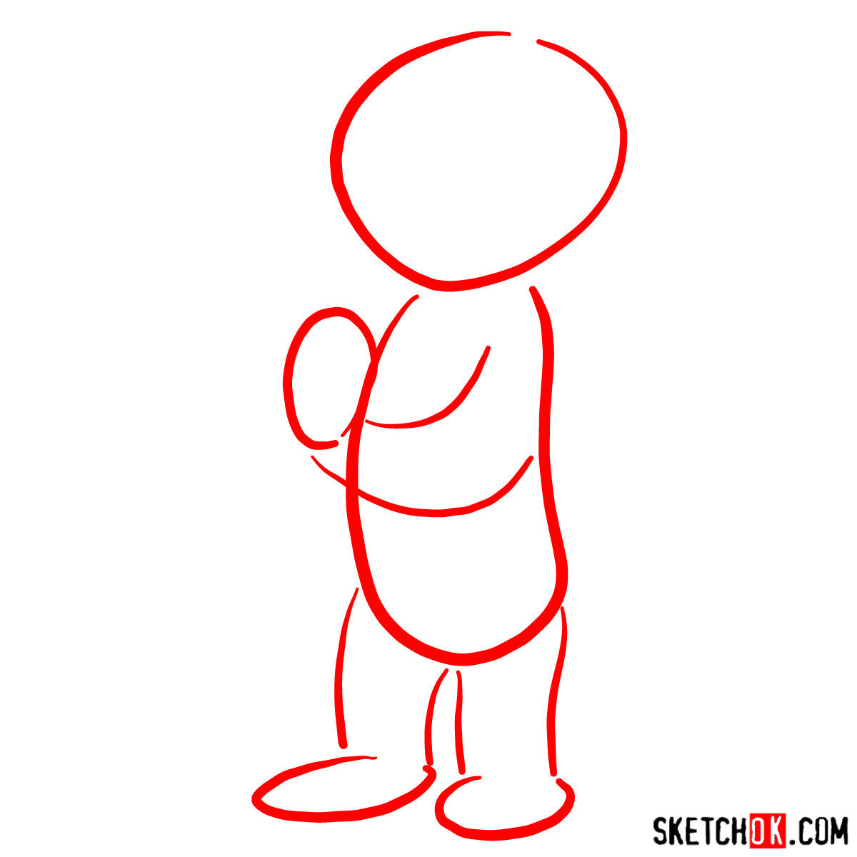 How to draw Curious George - step 01