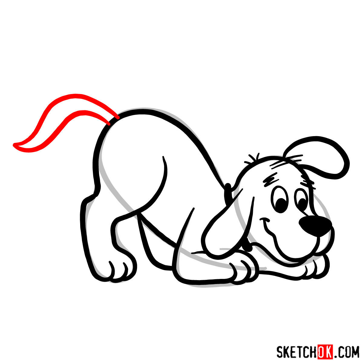 How to draw Clifford the Big Red Dog - step 08