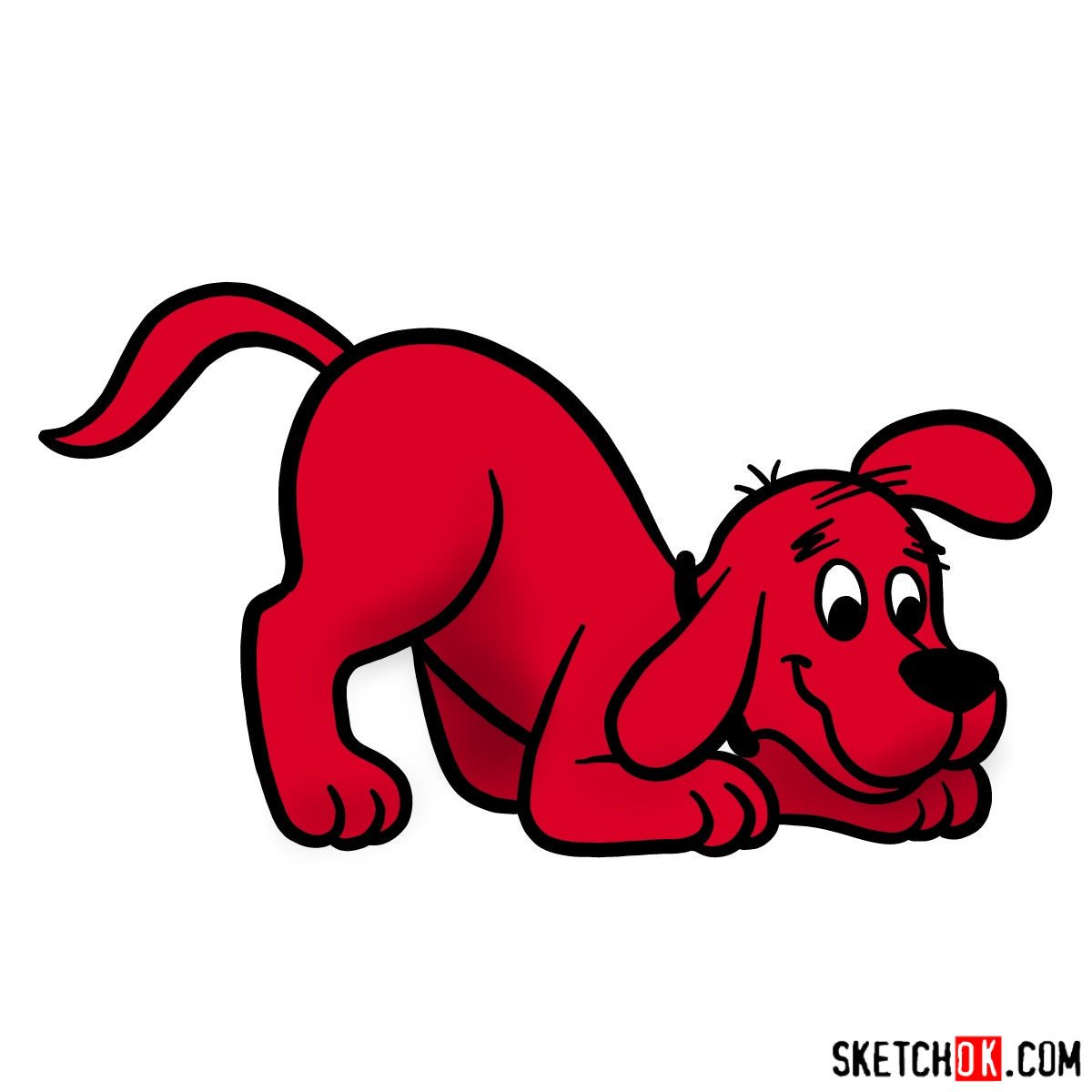 How to draw Clifford the Big Red Dog Sketchok easy