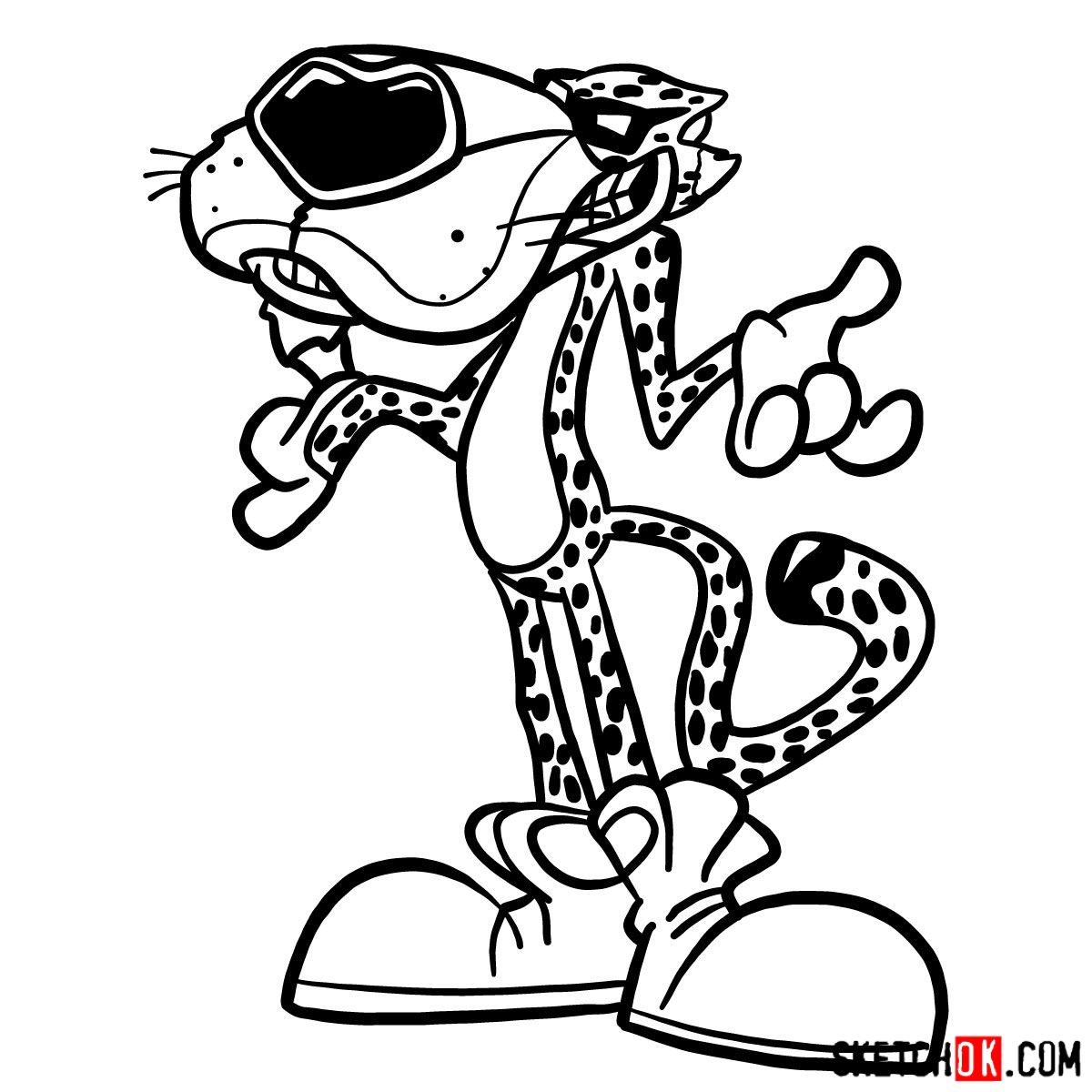 How to draw Chester Cheetah - step 15
