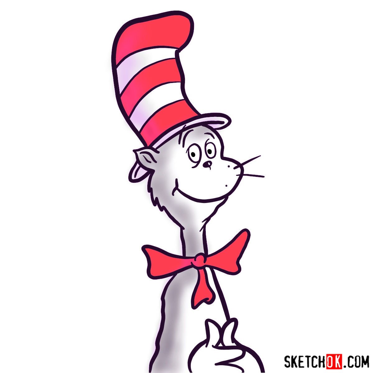 How To Draw The Cat In The Hat (Easy Cartoon Version) - Art For