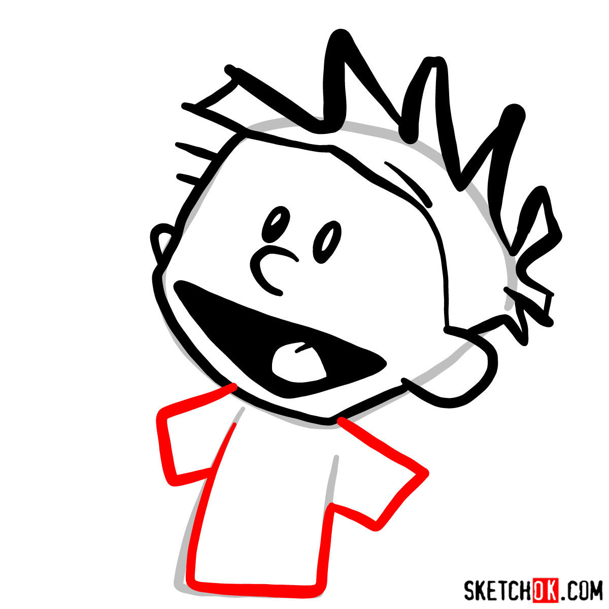 How to draw Calvin - step 05