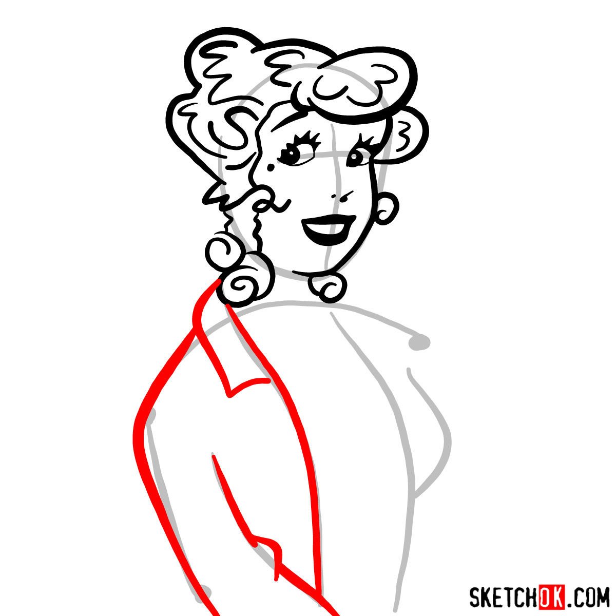 How to draw Blondie (comic strip character) - step 05