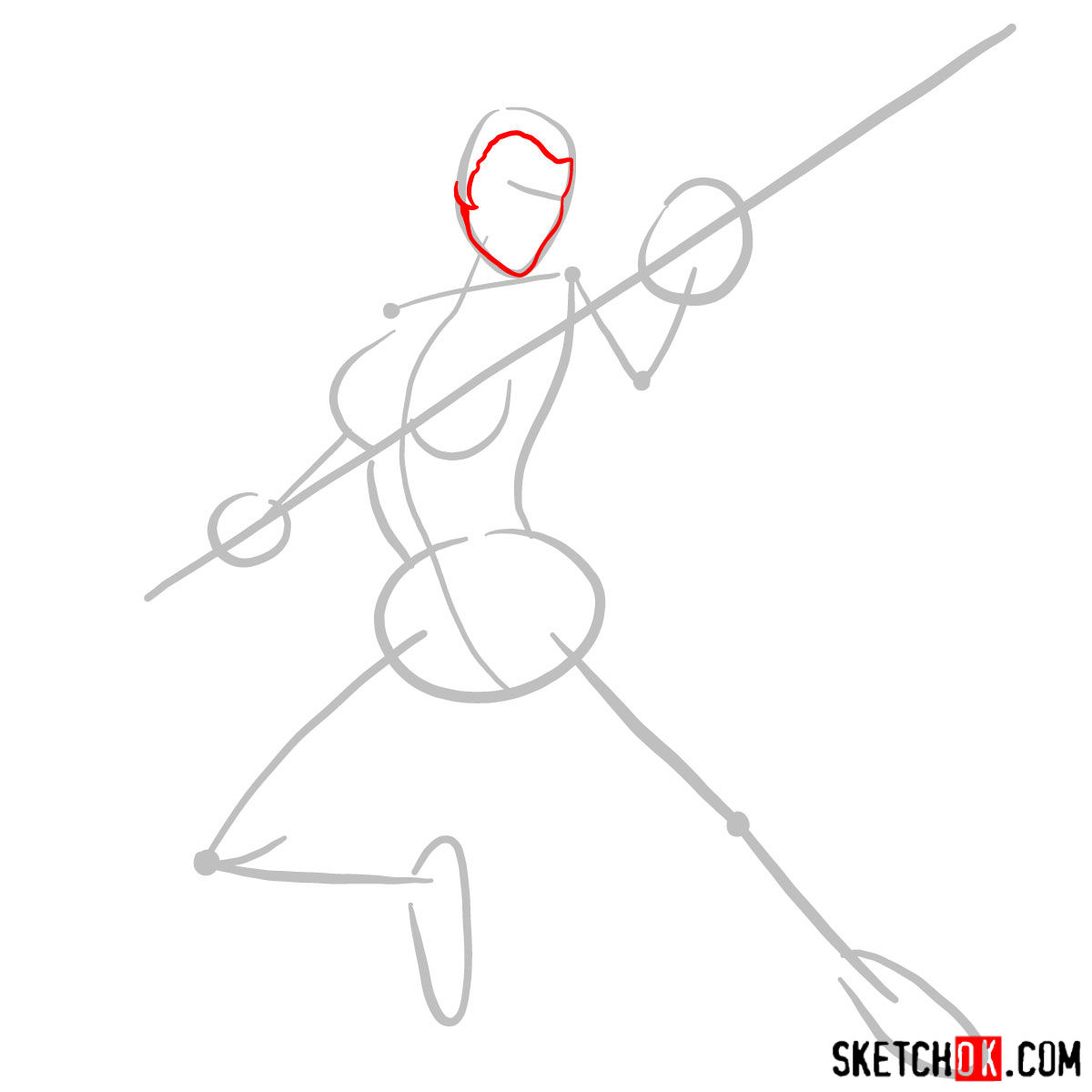 How to draw Cheetara - step 02