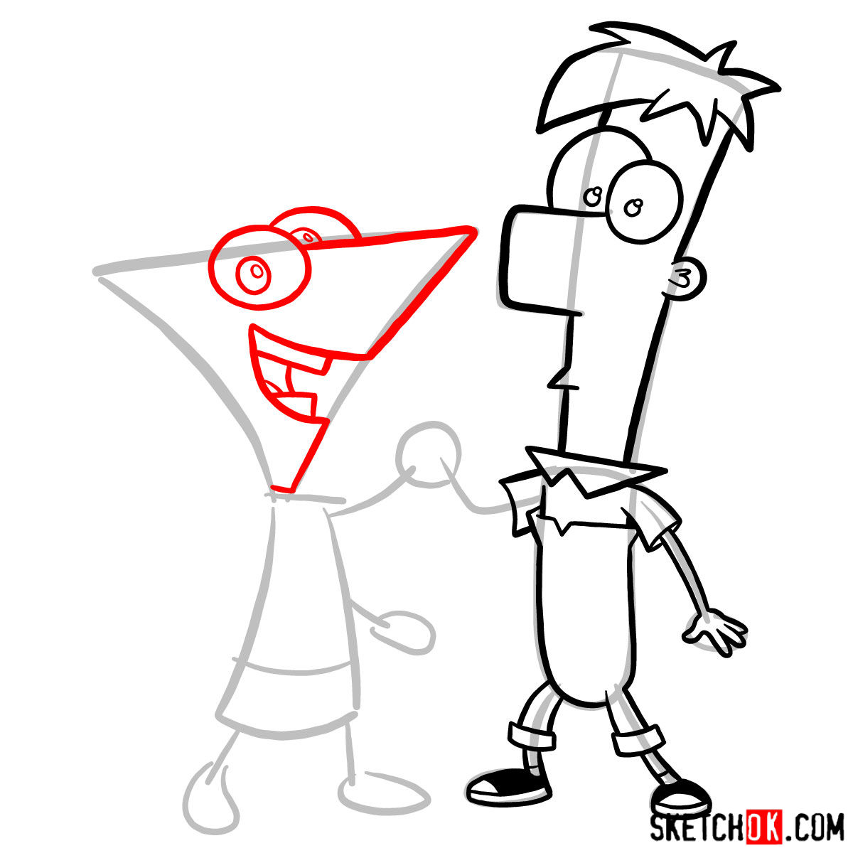 How To Draw Phineas And Ferb Sketchok