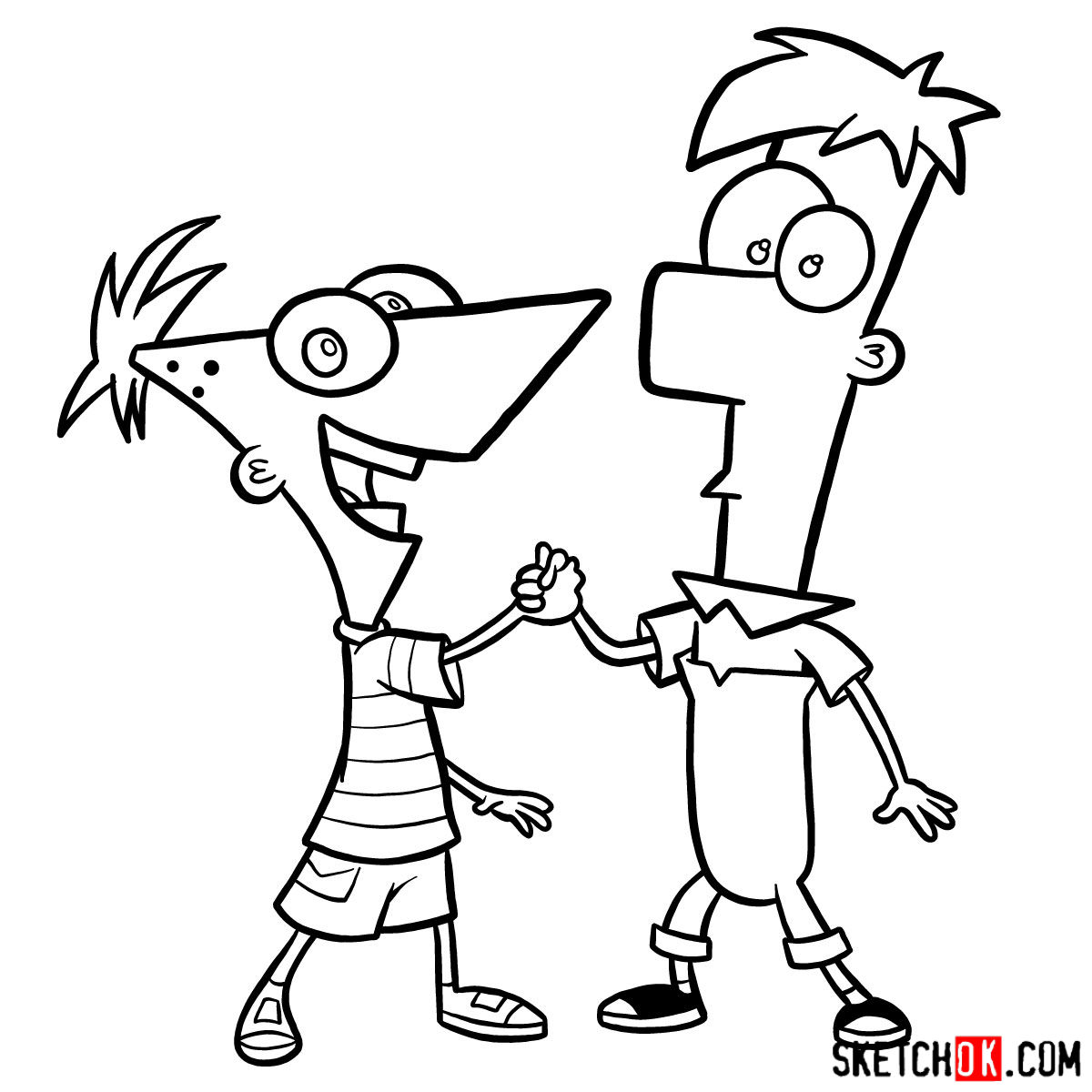 How to Draw Phineas and Ferb from Your Favorite TV Show