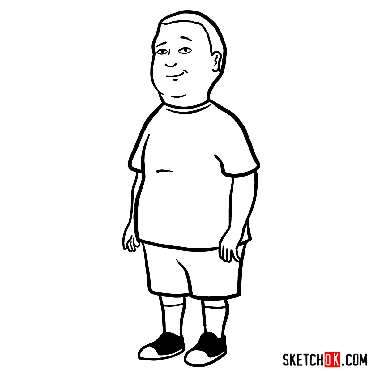 How to draw Bobby Hill - step 09