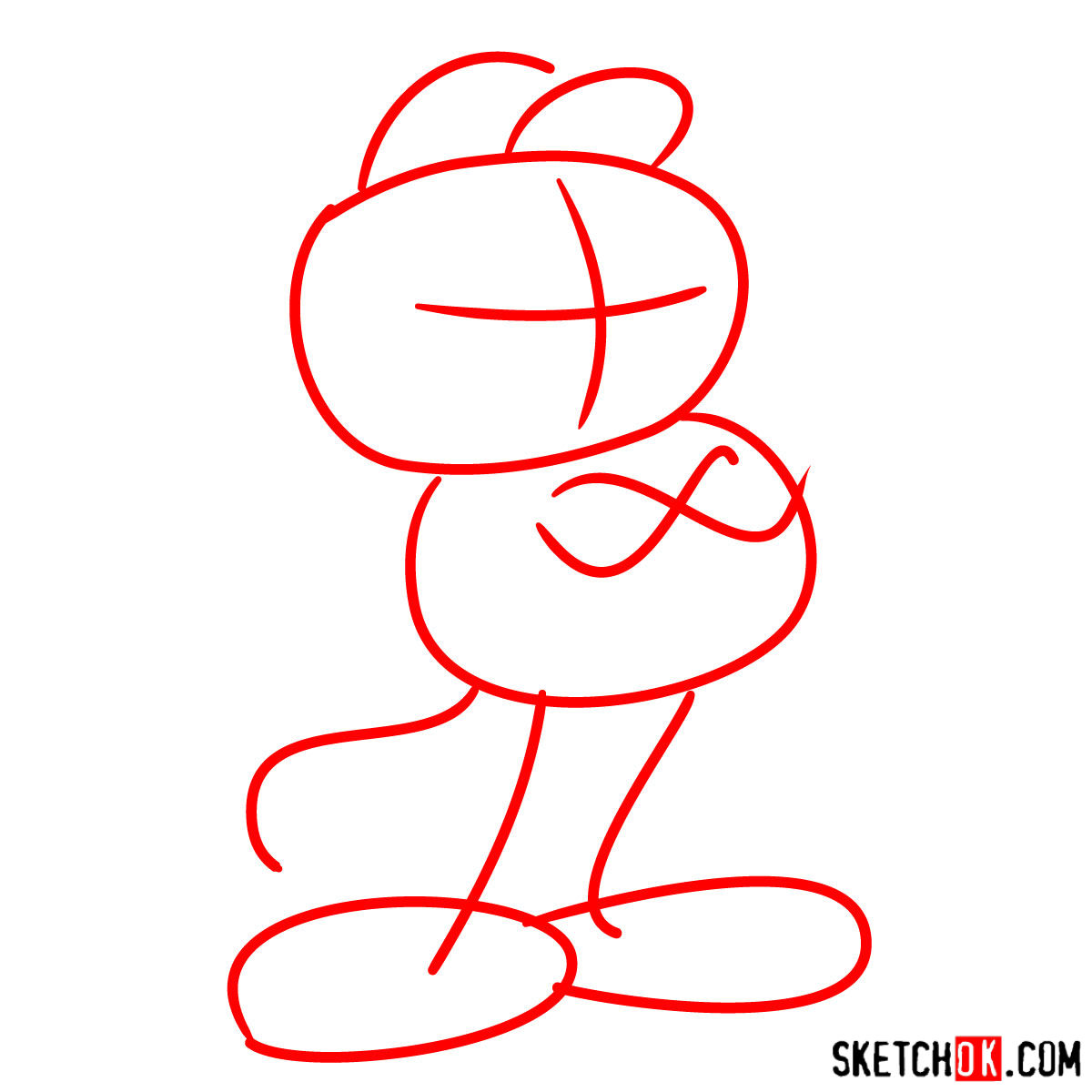 How to draw Garfield - step 01