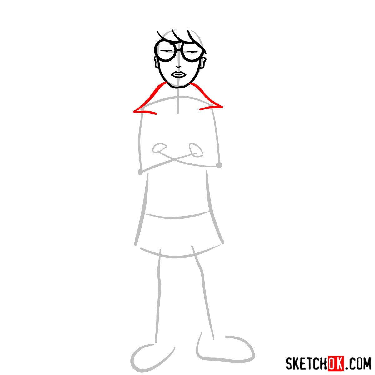 How to draw Daria - step 04