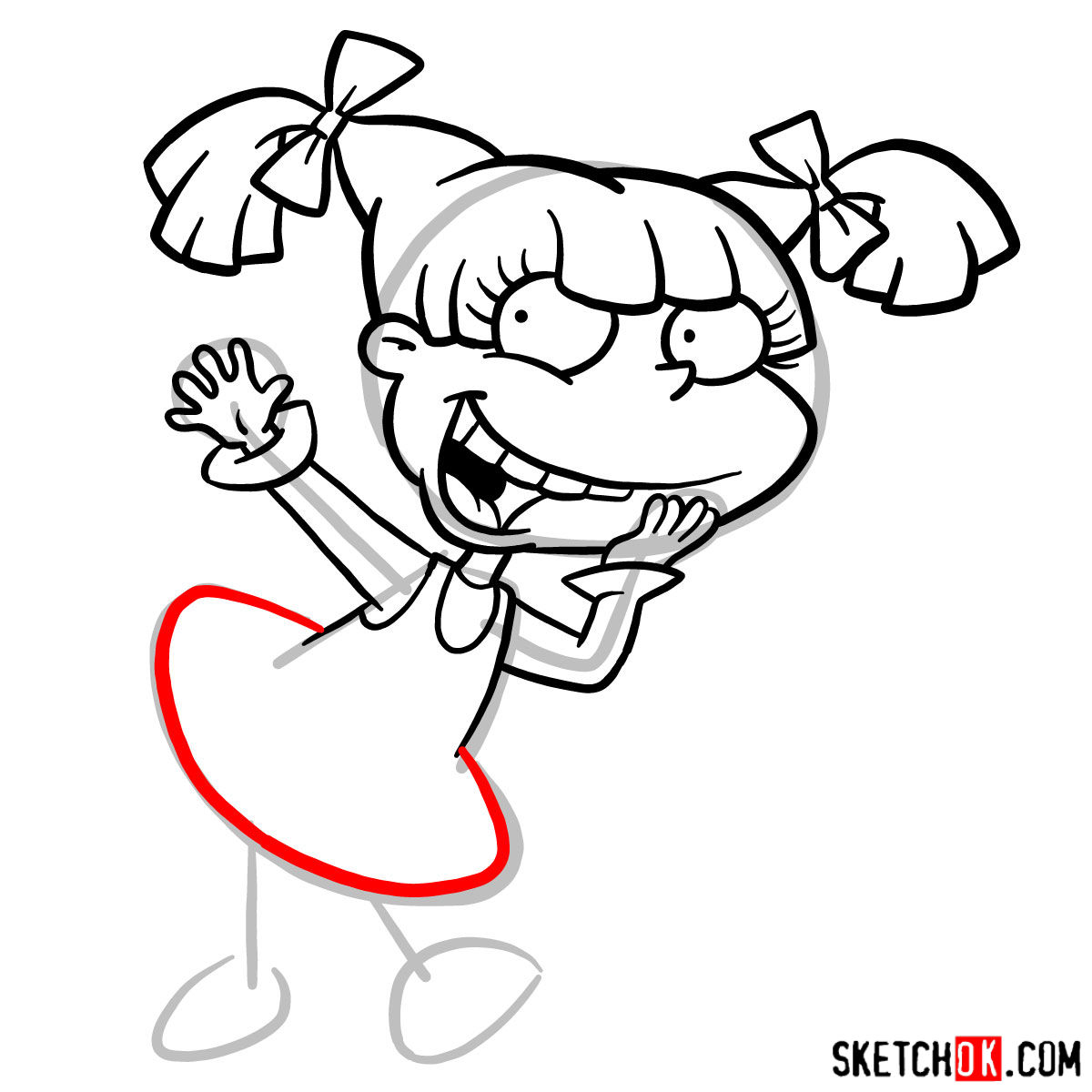 How to draw Angelica Pickles - step 09