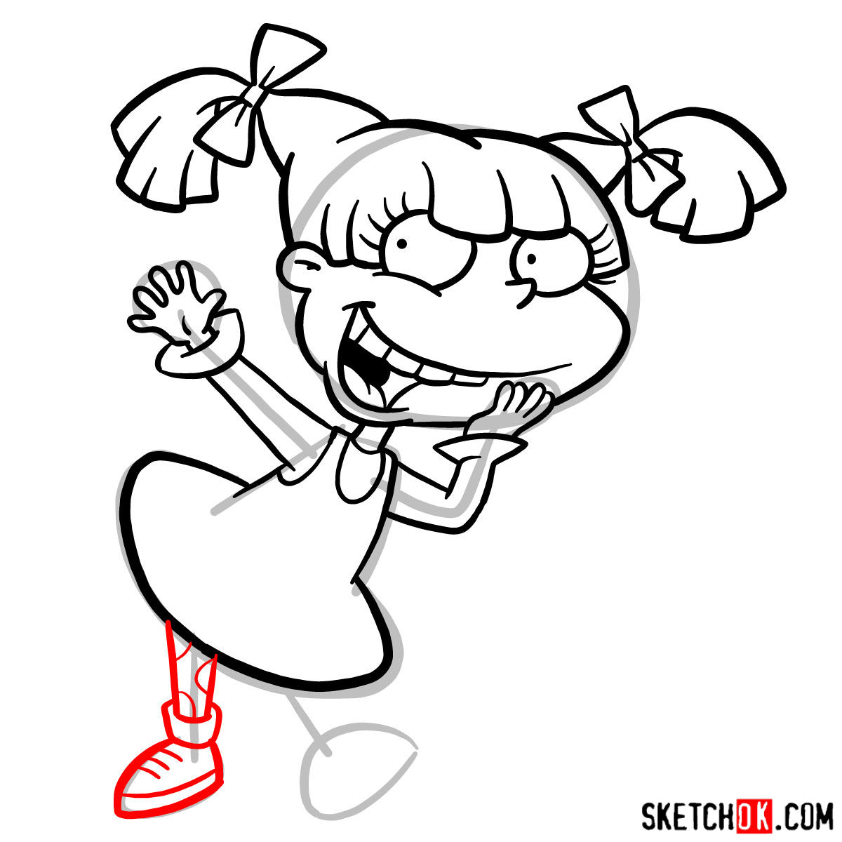 How to draw Angelica Pickles - step 10