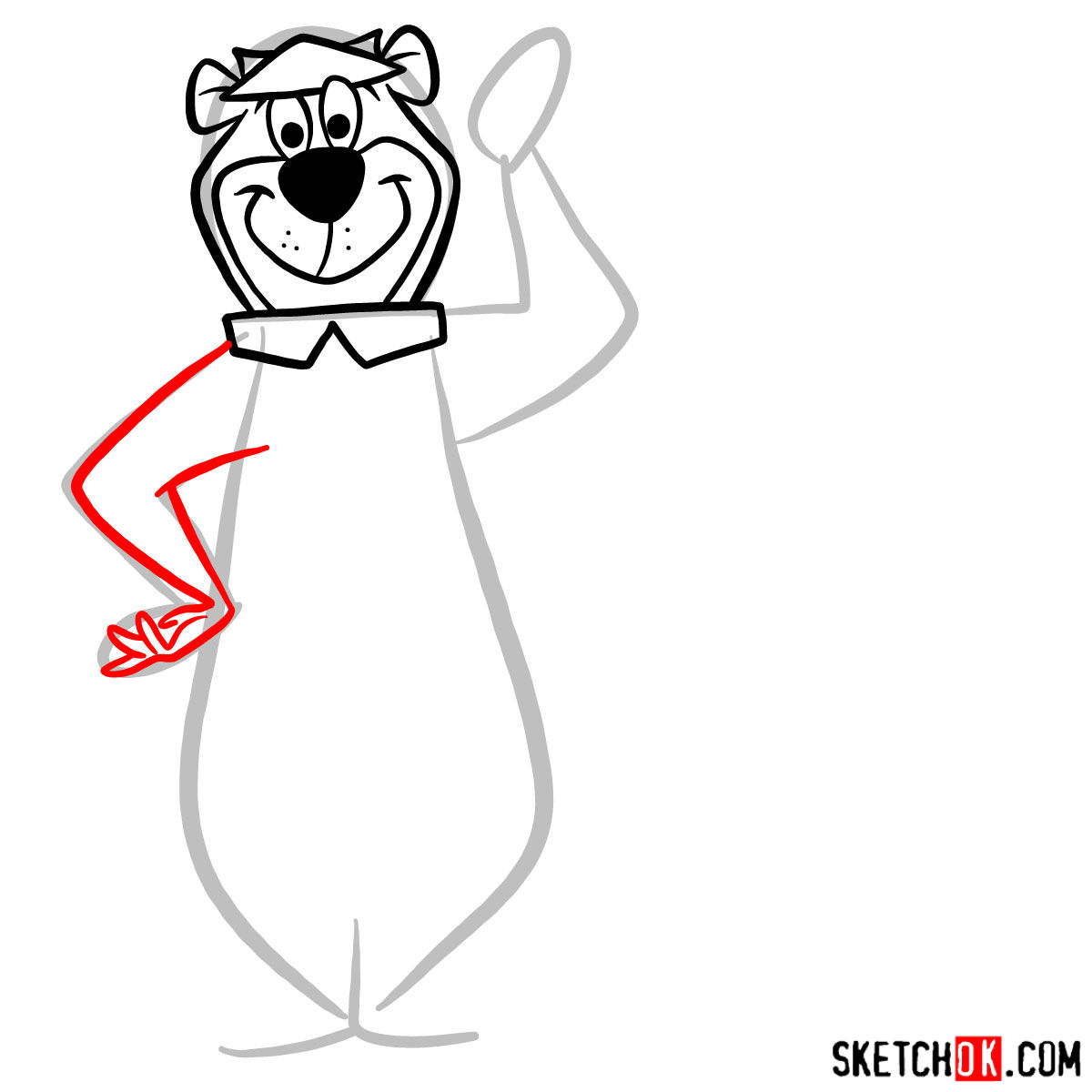 How to draw Yogi Bear and Boo-Boo Bear - step 05