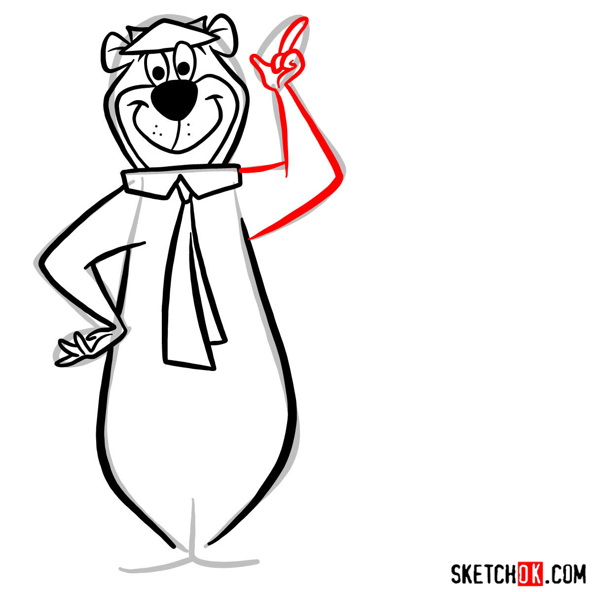 How to draw Yogi Bear and Boo-Boo Bear - step 07