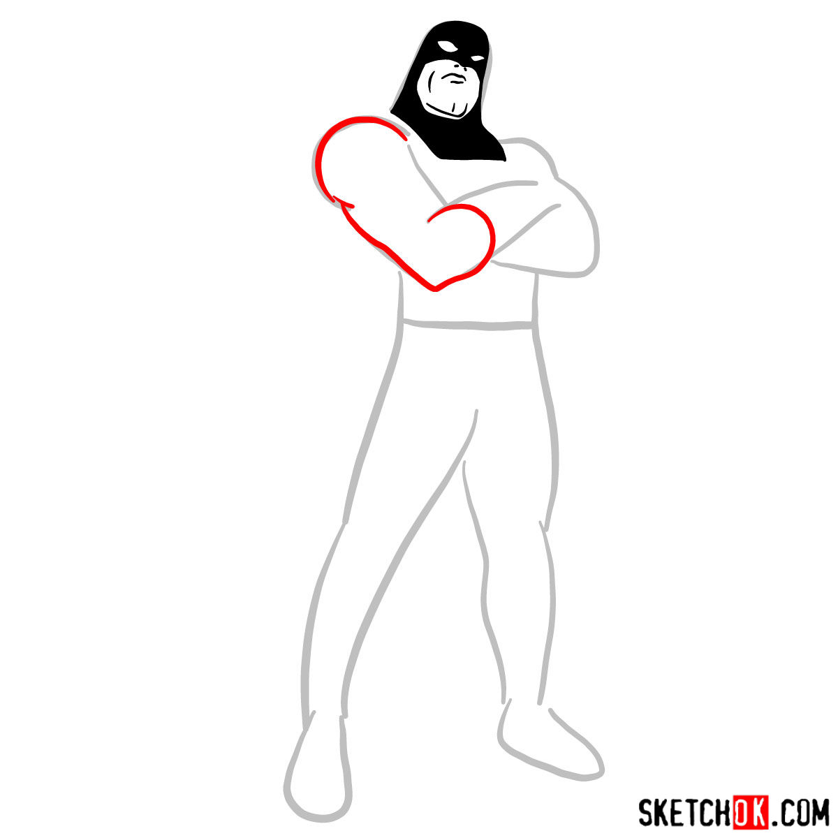 How to draw Space Ghost - step 04