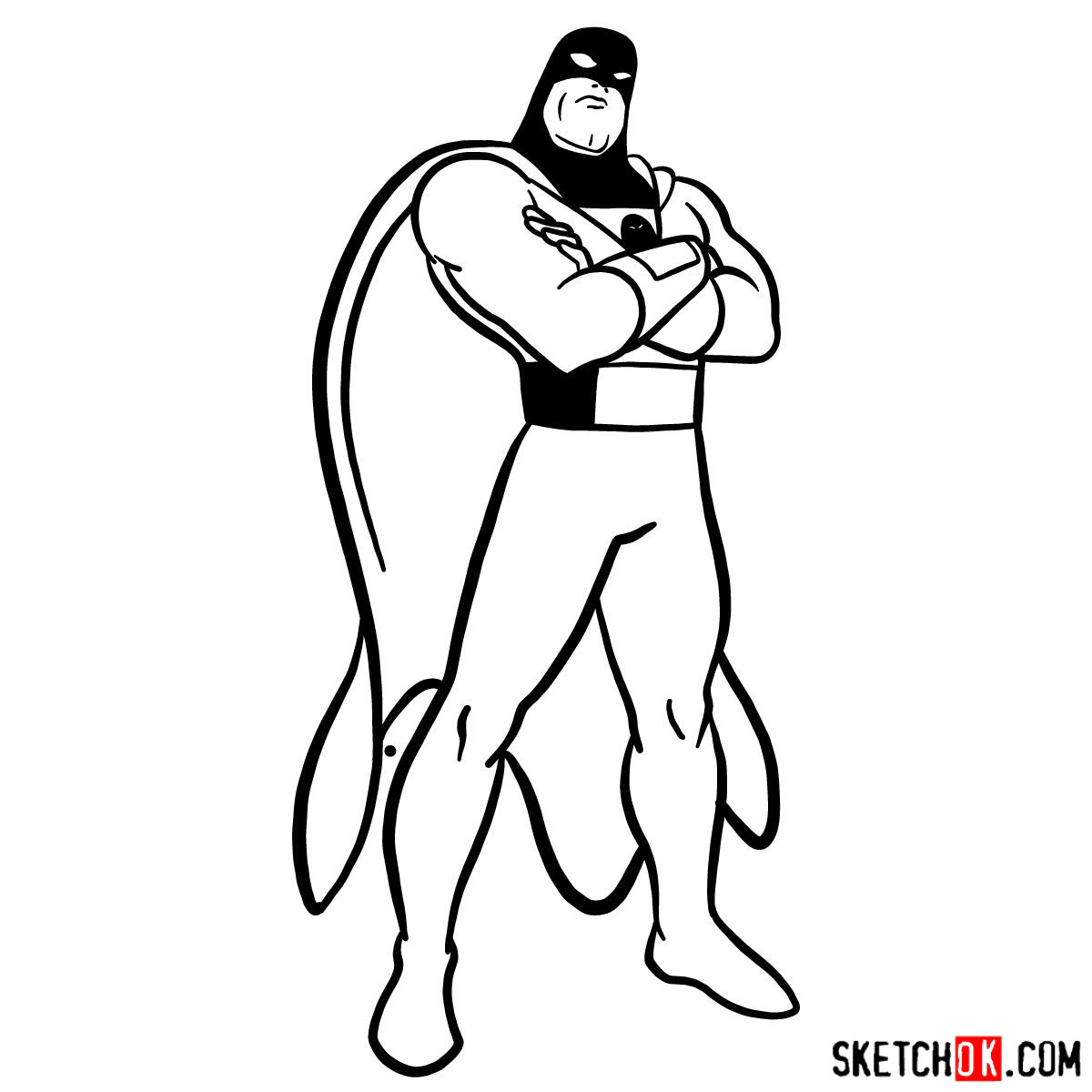 How to draw Space Ghost - step 12