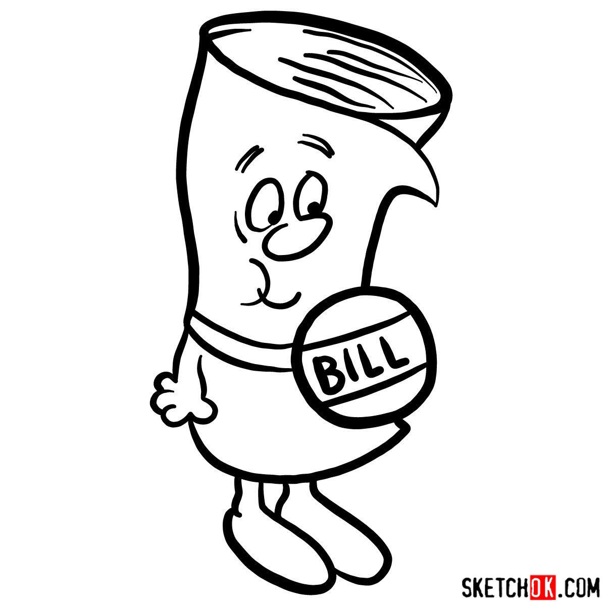 How to Draw Bill from Schoolhouse Rock I'm Just a Bill