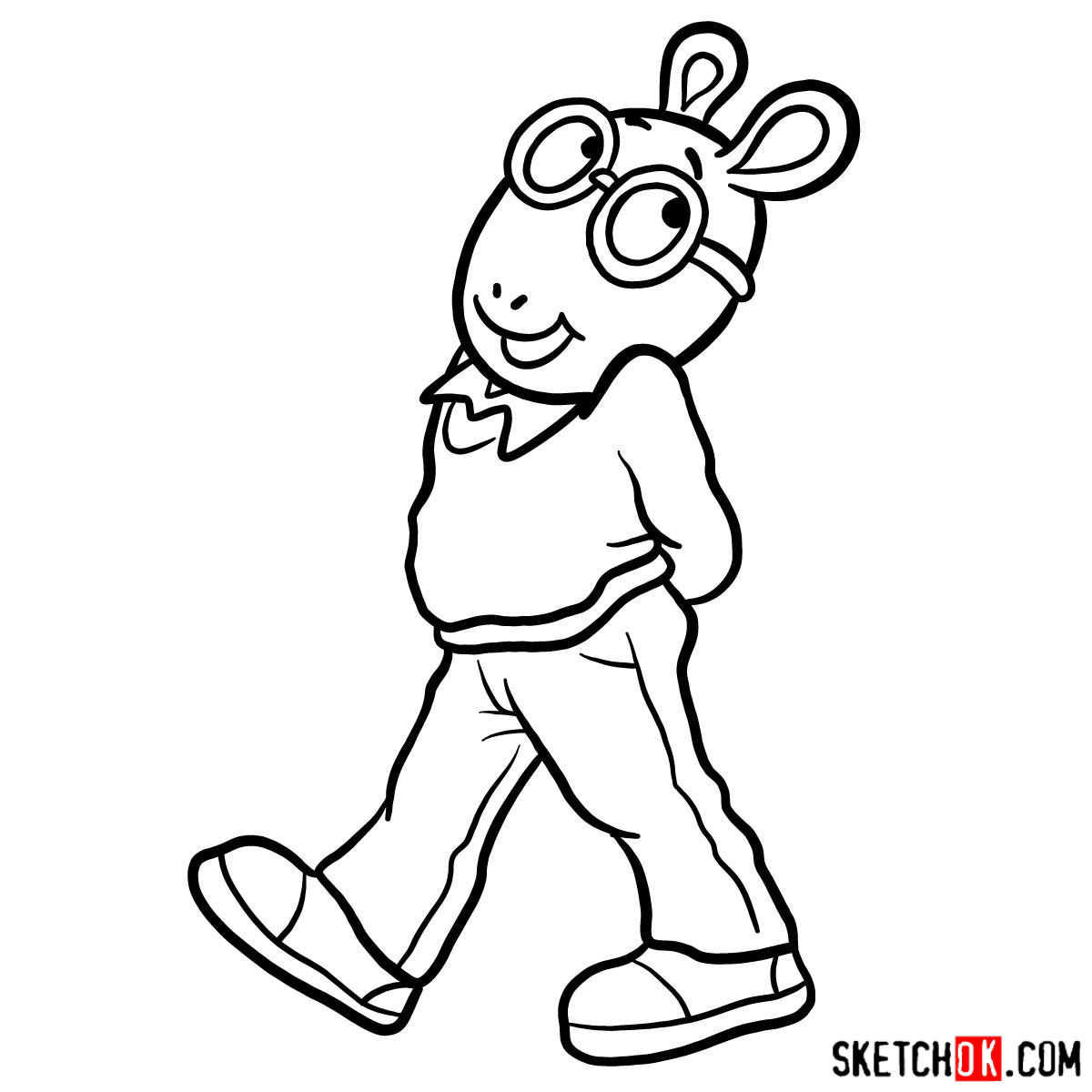 How to draw Arthur Read - step 10