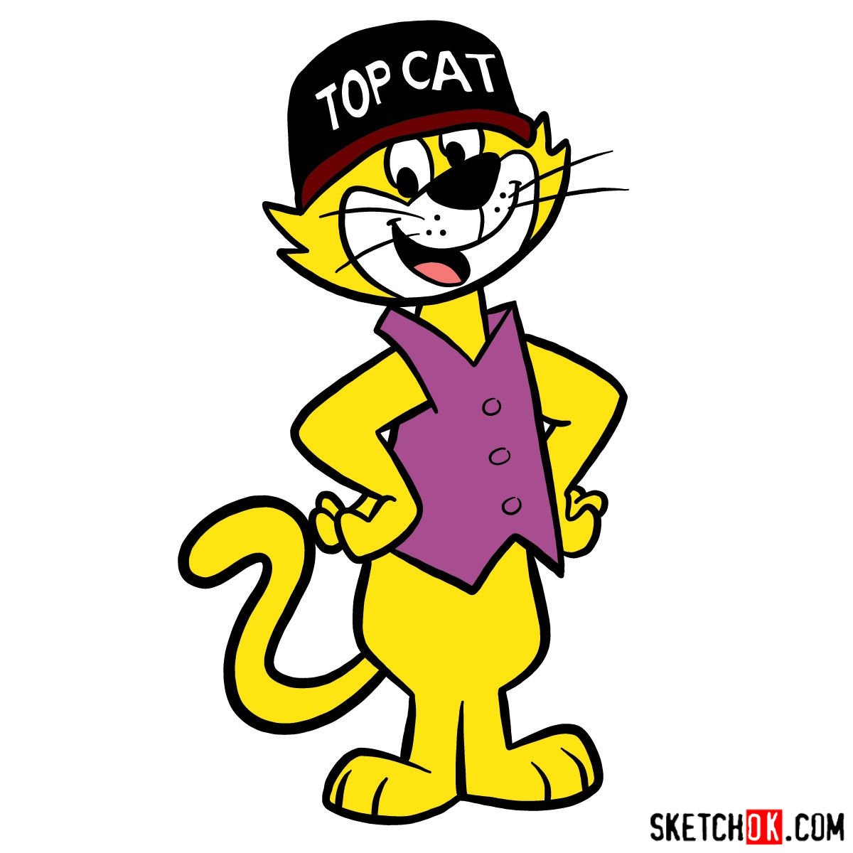 How to draw Top Cat