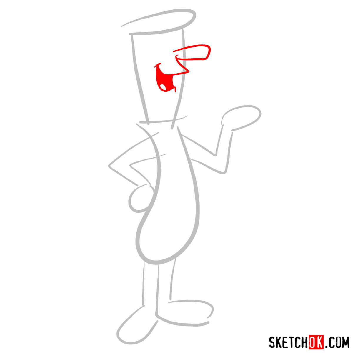 How to draw George Jetson - step 02