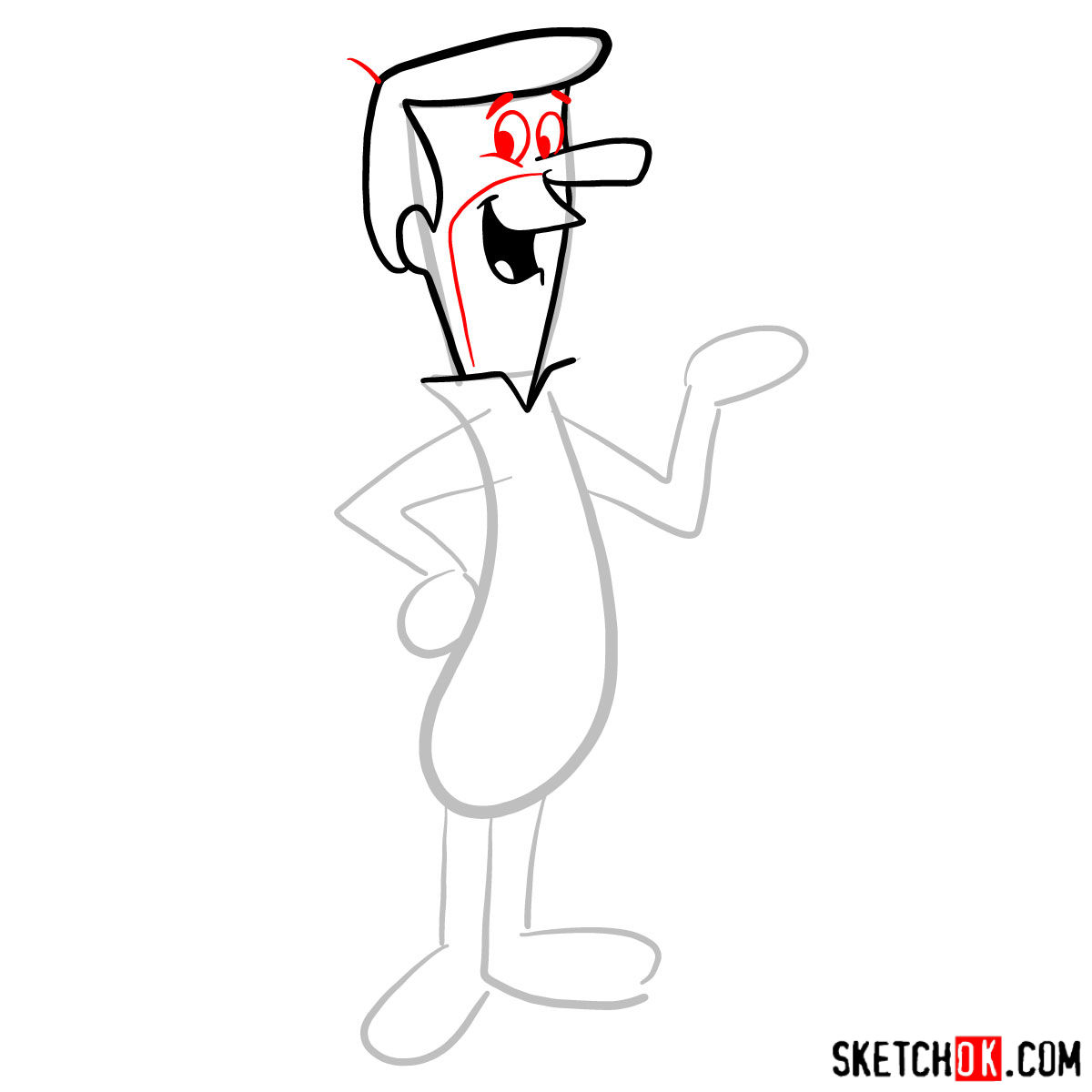 How to draw George Jetson - step 04